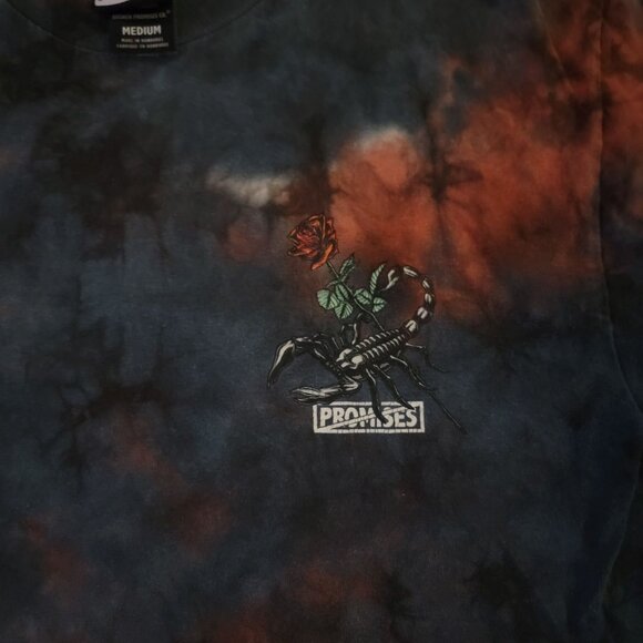 Broken Promises Tie-Dye Scorpion & Rose Graphic T-Shirt M - Picture 2 of 7